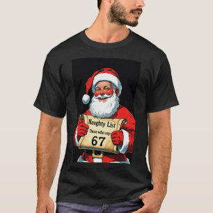 Camiseta de Natal Seis Sete Lista de Travessos do