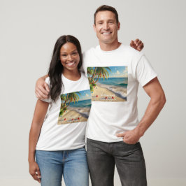 Camiseta de Natal Tropical Personalizada para Famí