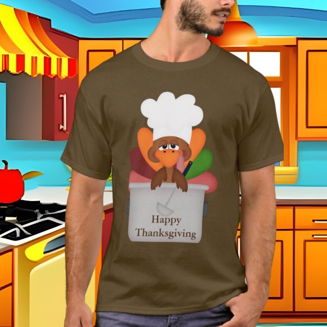 Camiseta de Natal Turquia, Ação de cozinhar (Criador carregado)