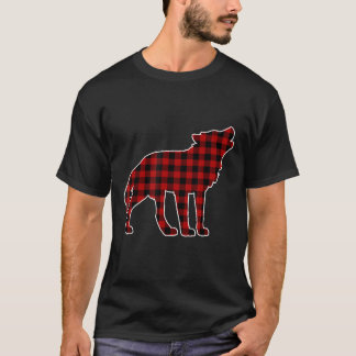 Camiseta de Natal Wolf Dog Xadrez de Buffalo