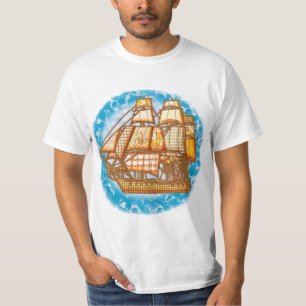 Camiseta de navio antiga
