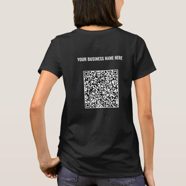 Camiseta de negócios com código QR e texto persona (Verso)