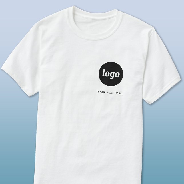 Camiseta de negócios simples com logotipo e texto (Simple logo with text promotional business crest t-shirt)