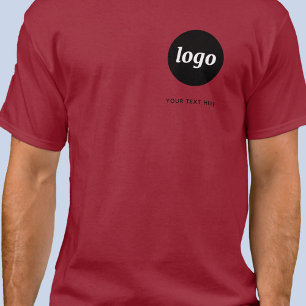 Camiseta de negócios simples com logotipo e texto