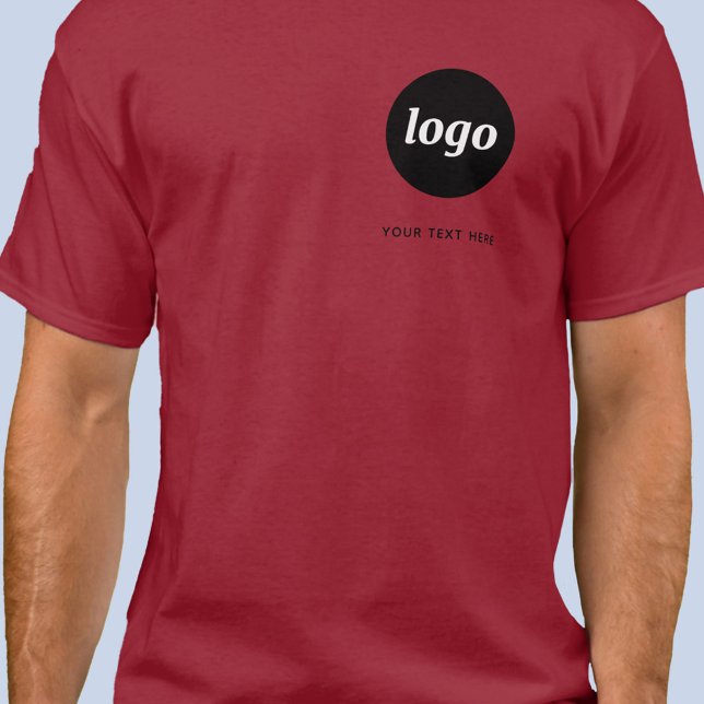 Camiseta de negócios simples com logotipo e texto (Simple logo with custom text business branding promotional t-shirt)
