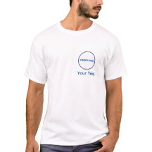 Camiseta de negócios simples com logotipo e texto