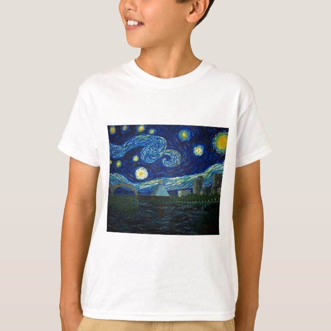 Camiseta De "noite estrelado Memphis" por Jack Lepper (Frente)