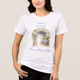 Camiseta de Noiva de Casamento Floral Sonhador