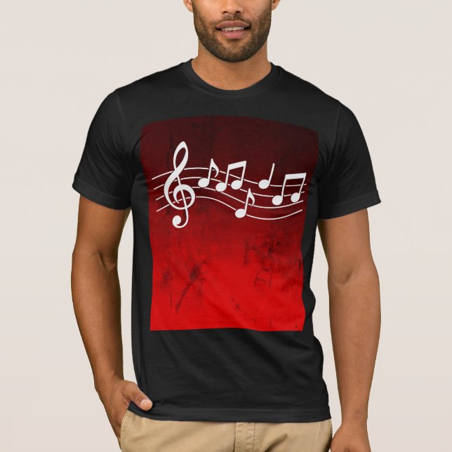 Camiseta de Notas Musicais (Frente)