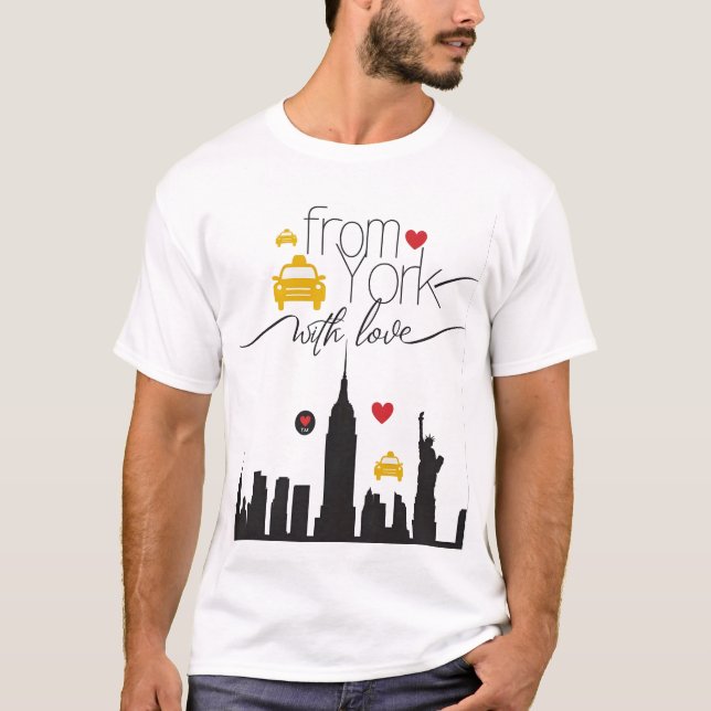 Camiseta De Nova Iorque, com amor - Clássica Black Edition (Frente)