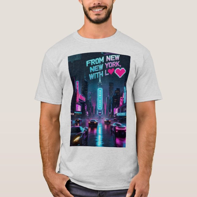 Camiseta De Nova Iorque, com amor - Fluxo do Rio Este (Frente)