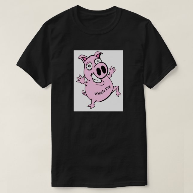 Camiseta de novidade do PIG Mens Fashion WIGGLE (Frente do Design)