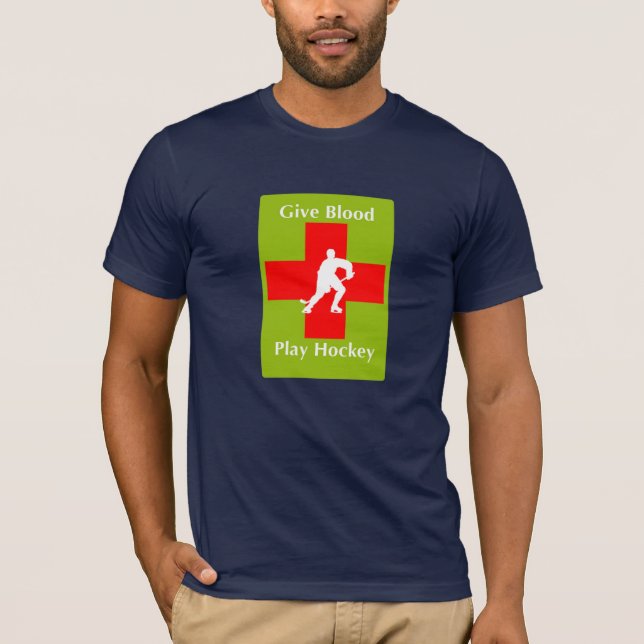 Camiseta Dê o sangue, hóquei do jogo (Frente)