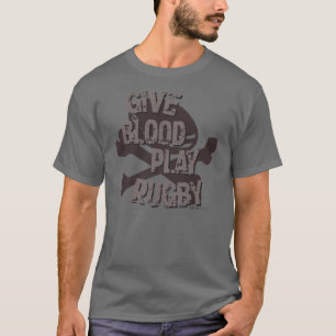CAMISETA DÊ O T-SHIRT DO RUGBY DO JOGO DO SANGUE