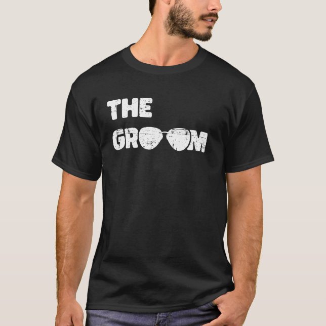 Camiseta de Óculos de Sol do Noivo da Festa de Sol (Frente)