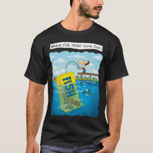 Camiseta De onde vêm os palitos de peixe.