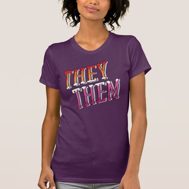 Camiseta de Orgulho de Pronome Lésbico (Frente)