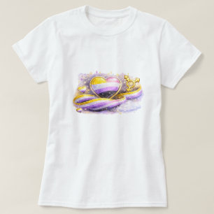 Camiseta de Orgulho Estético da Bandeira Não-Binár