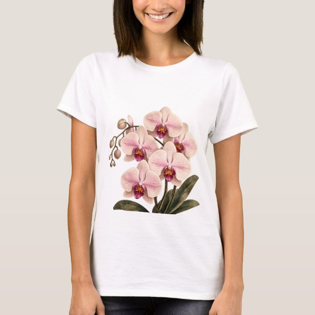 camiseta de orquídea em flor (Frente)