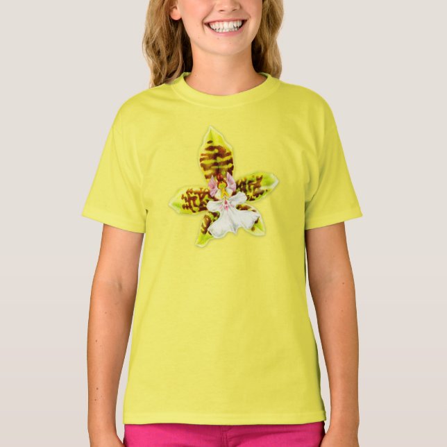 Camiseta de orquídeas girinas lindas (Frente)