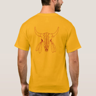 Camiseta de ouro Red Ghost Dance Buffalo de volta