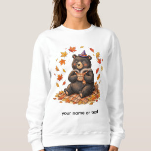 Camiseta de outono aconchegante do urso de especia