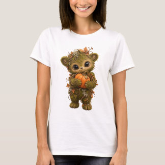 Camiseta de outono de abóbora Moss Bear