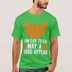 Camiseta De Ouvido A Ouvido, Uma Barba Aparece Cheio De Hom