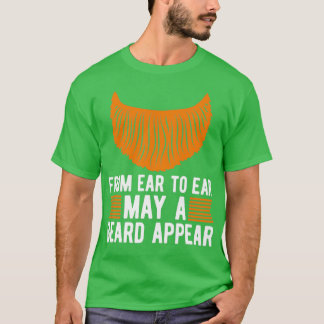 Camiseta De Ouvido A Ouvido, Uma Barba Aparece Cheio De Hom