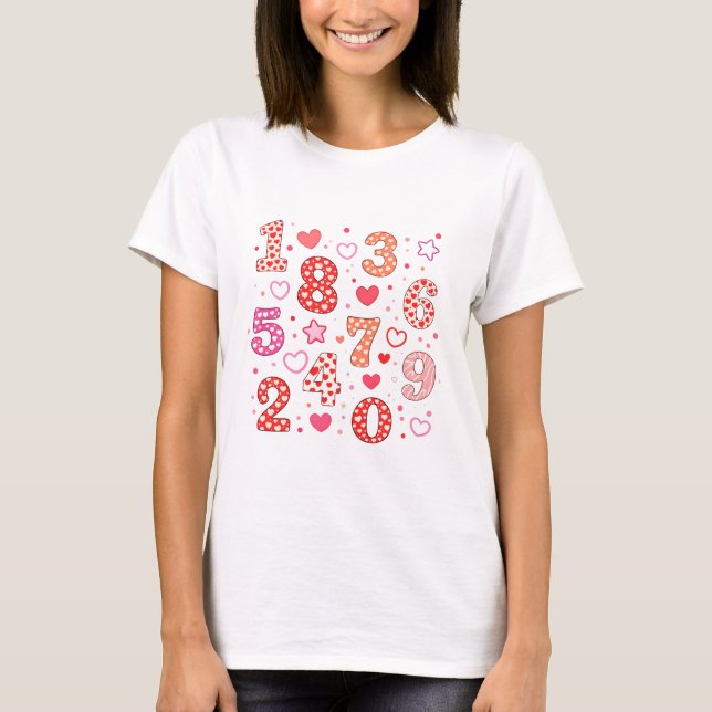 Camiseta de padrão de números de matemática fofa p (Frente)