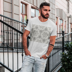 Camiseta de padrão geométrico contínuo
