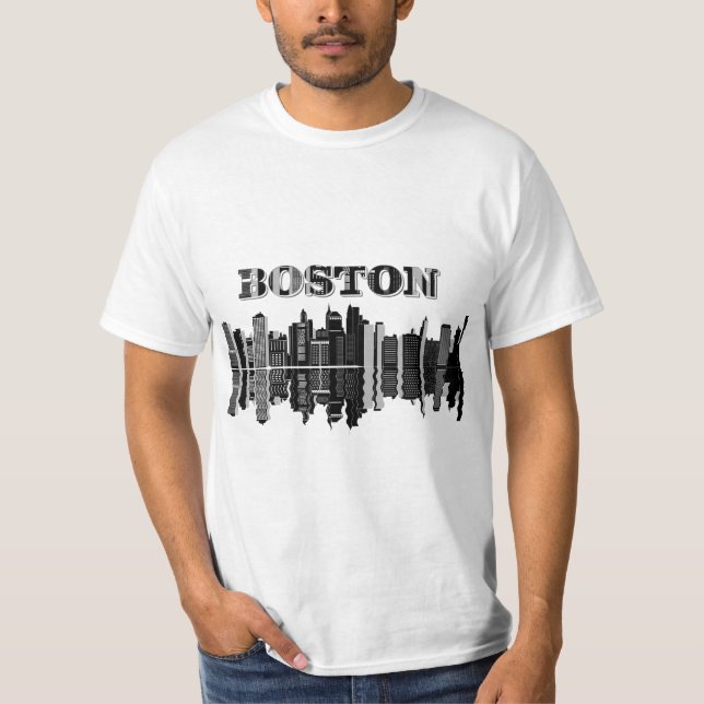 Camiseta de paisagem urbana de Boston (Frente)