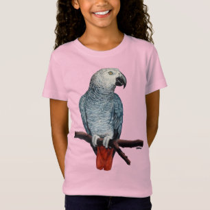 Camiseta de papagaio africano de Cinza infantil