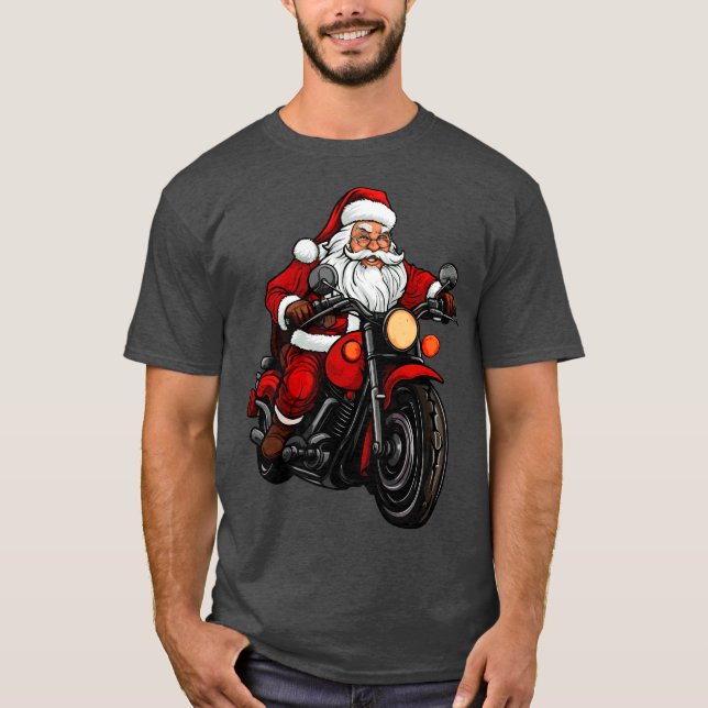 Camiseta de Papai Noel Motociclista (Frente)