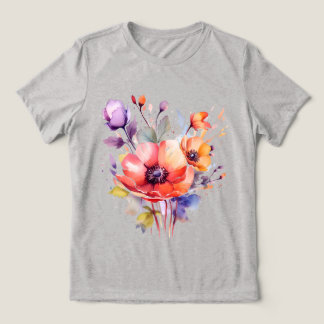 Camiseta de papoila-d'água é uma floral delicada
