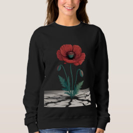 Camiseta de Papoula Vermelha de Recordação Crescen