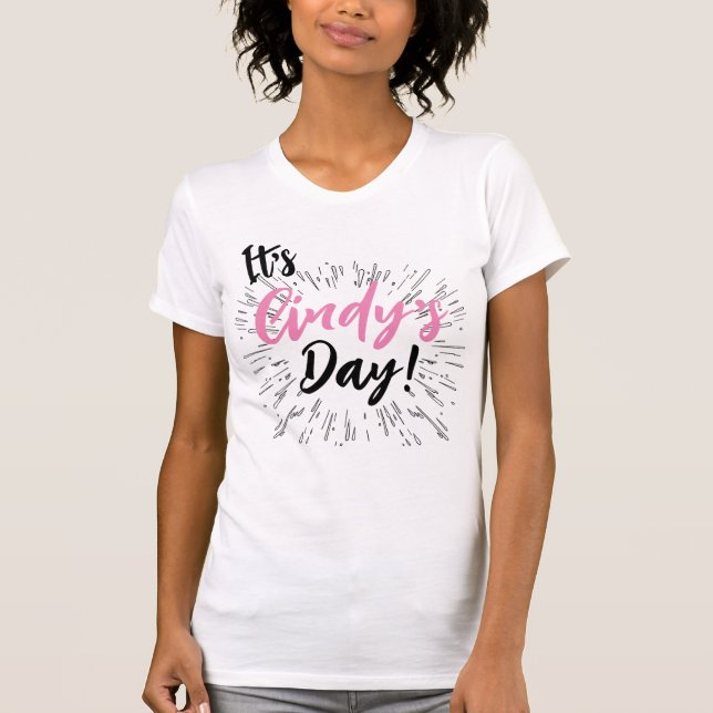 Camiseta de Parabéns de Festa Personalizada (Frente)