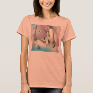 Camiseta De Paris com Amor no Verão Peach