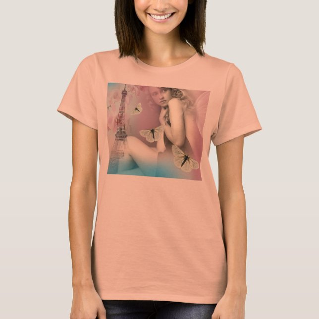 Camiseta De Paris com Amor no Verão Peach (Frente)
