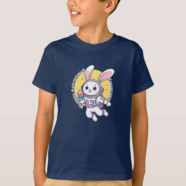 Camiseta de Páscoa do Astronauta Bunny - Espaço Bo (Frente)