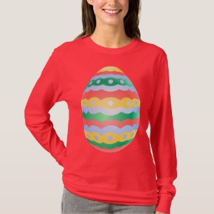 Camiseta de Páscoa Feminina Camisa de Ovo de Pásco