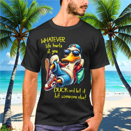 Camiseta de Pato Divertido e Relaxado - O Que a Vi