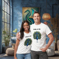 Camiseta de Pavão Engraçado Olhe Para Mim
