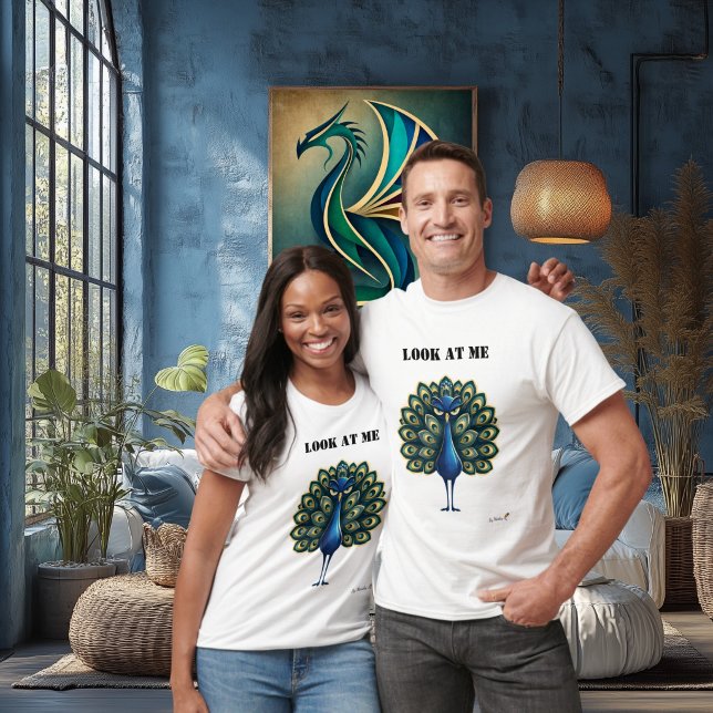 Camiseta de Pavão Engraçado Olhe Para Mim (Criador carregado)