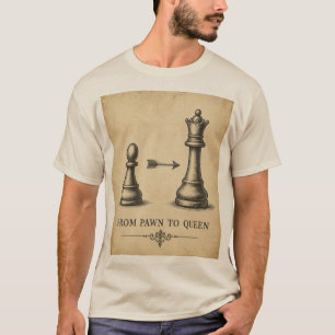 Camiseta De Peão a Rainha Xadrez Vintage