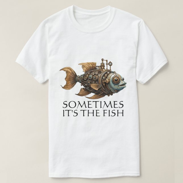 Camiseta de Peixe Steampunk! (Frente do Design)