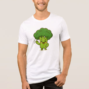 Camiseta de Personagem de Brócolis Kawaii – Roupa