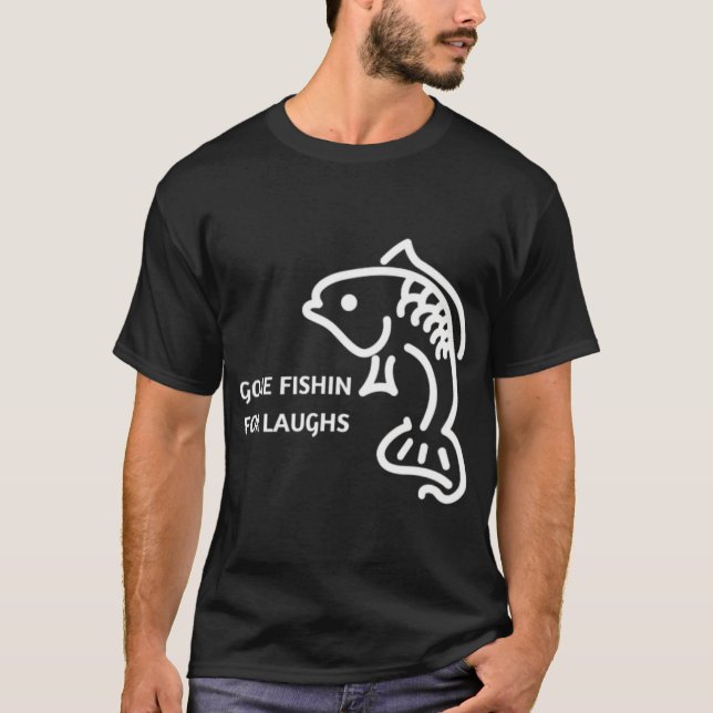 Camiseta De Pesca à Procura de Risadas  (Frente)