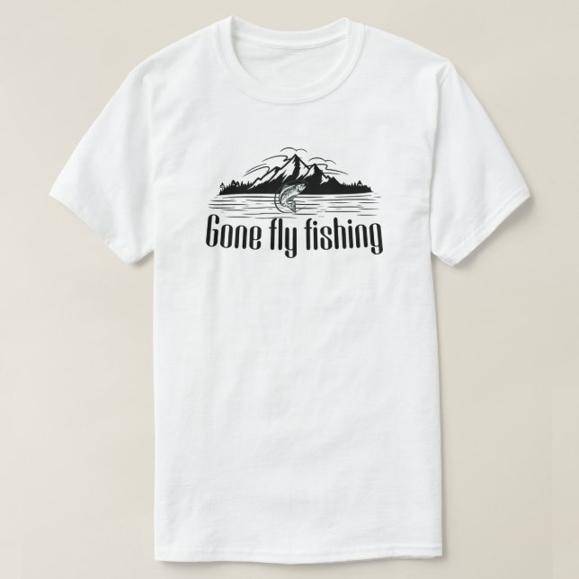 Camiseta de Pesca com Mosca (Frente do Design)