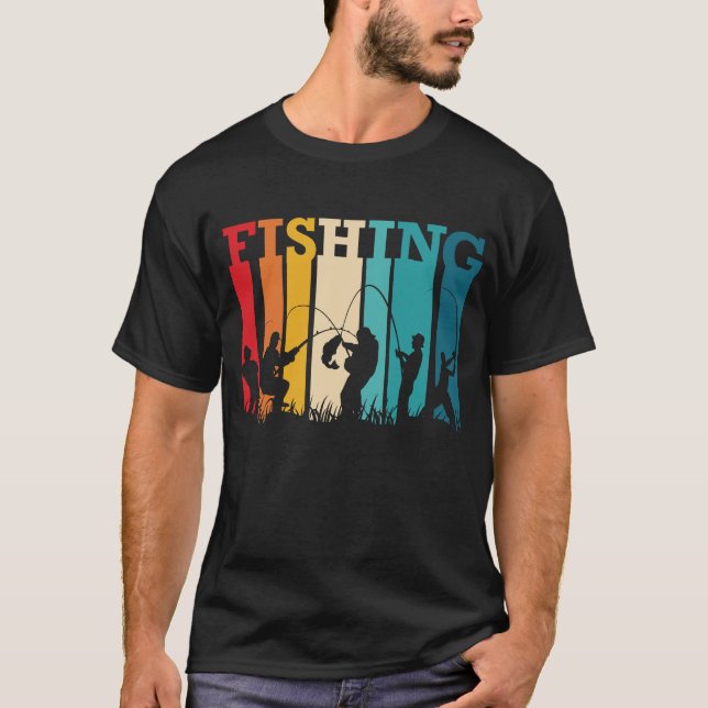 Camiseta de pesca masculina - preto (Frente)